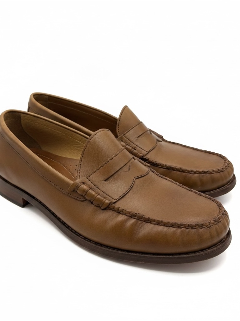 Johnston & Murphy Tan Leather Penny Loafers